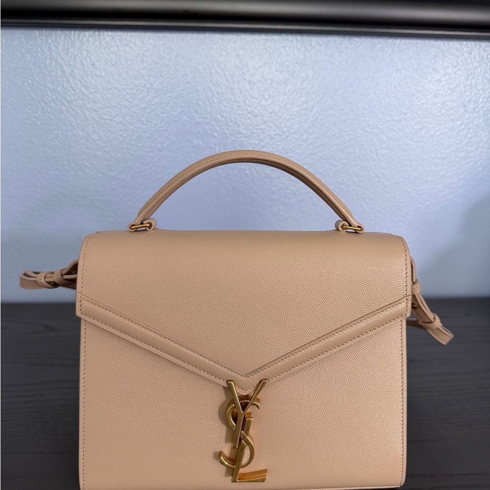 Saint Laurent Nude Beige Top-Handle Satchel - Cassandra, size Medium